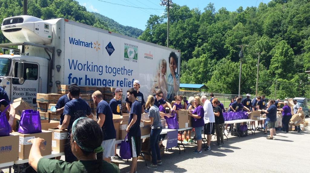 CCWV worked directly with the Mountaineer Food Bank to bring two large box trucks of food to the mobile pantry event.
