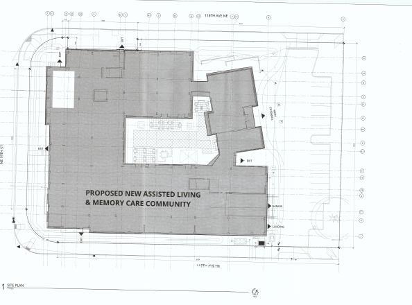 Neighboring site to be developed This is the site plan per the City of Bellevue for Aegis proposed New Assisted Care and Memory Care 118 room facility.
