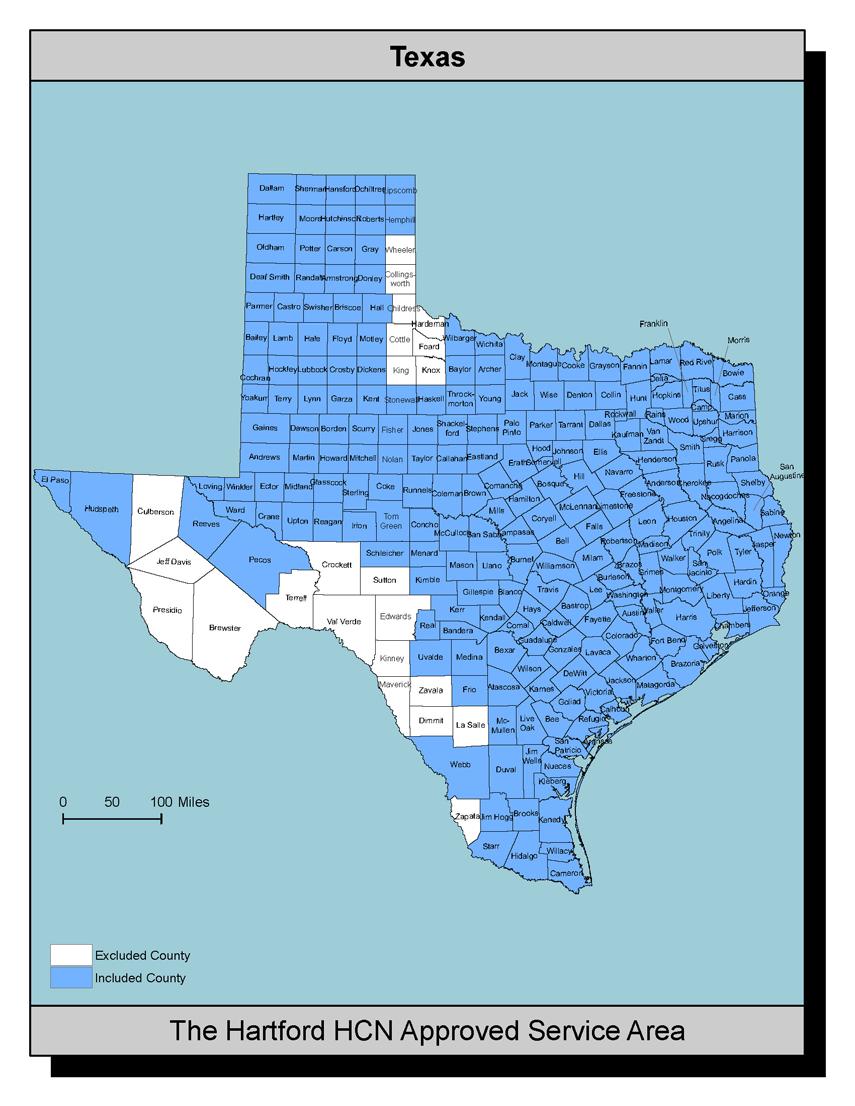 Attachment B The Hartford s Texas Workers Compensation Health Care Network Geographic