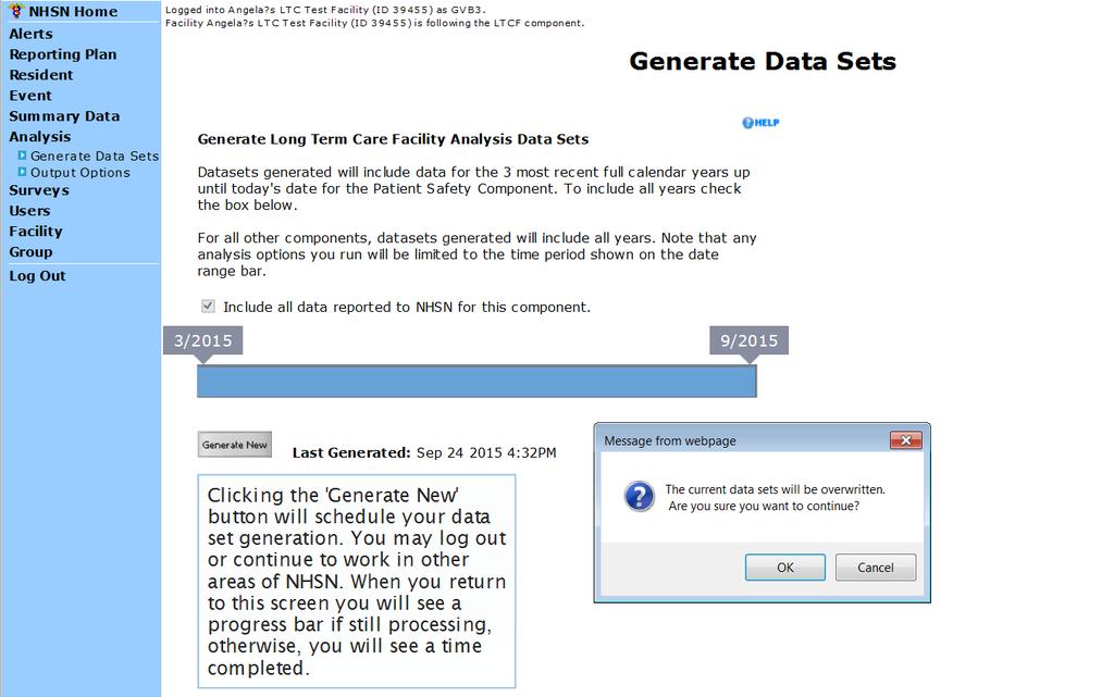 Generating Datasets Click on Generate New