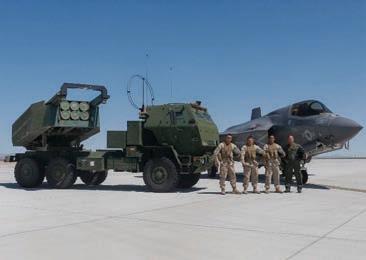 (Courtesy illustration) Training highlighted the capabilities of the M142 HIMARS, and integration between the M142 HIMARS and F-35 JSF. D Battery fired four GMLRS Unitary rounds during the exercise.