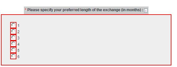 Duration and period of the exchange period In this section, you should mention in this section the number of months you wish to spend abroad, and the periods when you are available
