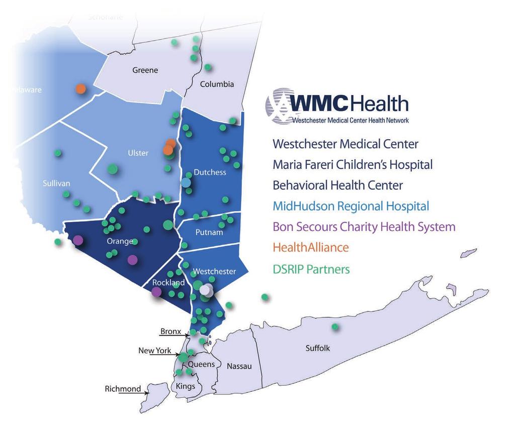 Growth in the Hudson Valley With the development of the 2020 Strategic Plan, the introduction of a network of care addressed a number of challenges and opportunities presented to WMCHealth and was