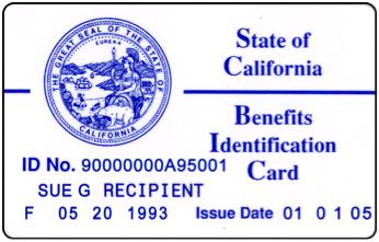 Your Identification Cards (ID) When you first become eligible for Medi-Cal, you will get a white and blue plastic Medi-Cal card from the State.