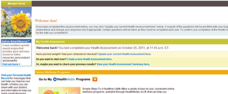 Aetna and Non-Aetna Enrollees: Spouses/Domestic Partners Who HAVE Completed a Health Assessment Before Step 1 First, you will need to go to Aetna.com. Click Log-in to begin the process.