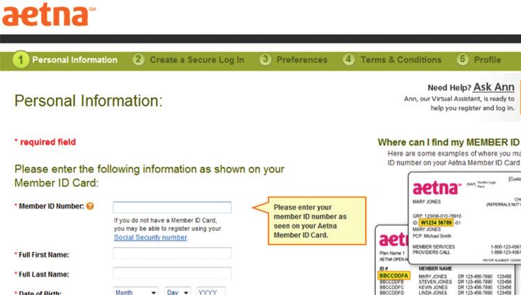 Step 2 On the personal information page, enter either the member ID number or the associate s Social Security number.