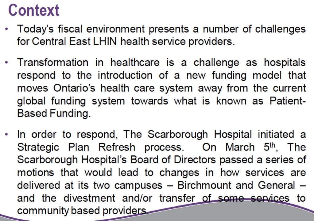 Refresh - From the CE LHIN