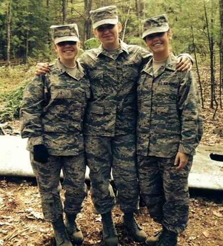 Cadets Heindl and Shaheen relaxing after lab day of hiking and navigating through the woods, cadets were able to enjoy the remaining time at New Boston by eating a barbecue lunch served by several