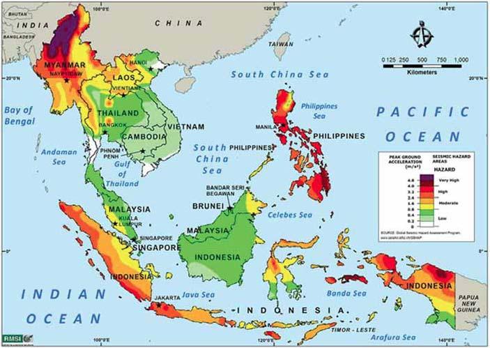 2.1 Past significant seismic activities in ASEAN region