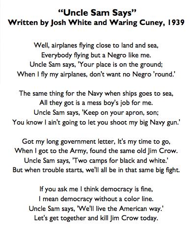 Source #2: This excerpt from the song "Uncle Sam Says" was written by Josh