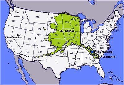 Appendix 4 Relative scaled comparison of Alaska to the lower forty-eight states.