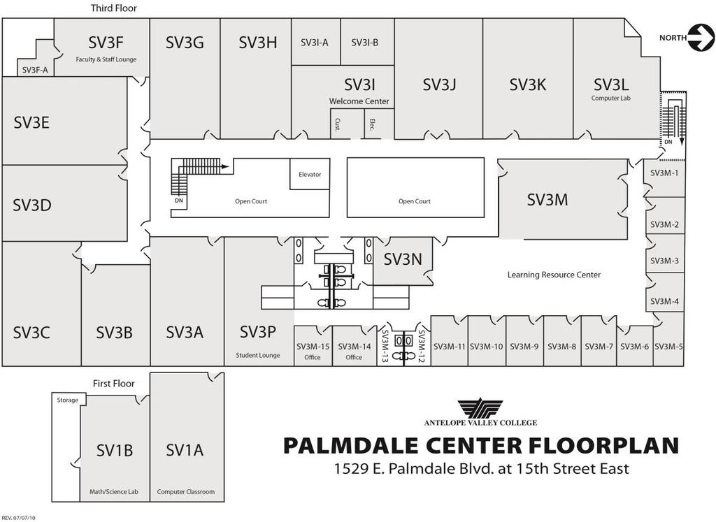 CAMPUS SAFETY AND SECURITY ANNUAL REPORT 9 Palmdale Center Map The Palmdale Center is housed in a building that consists of three (3) floors.