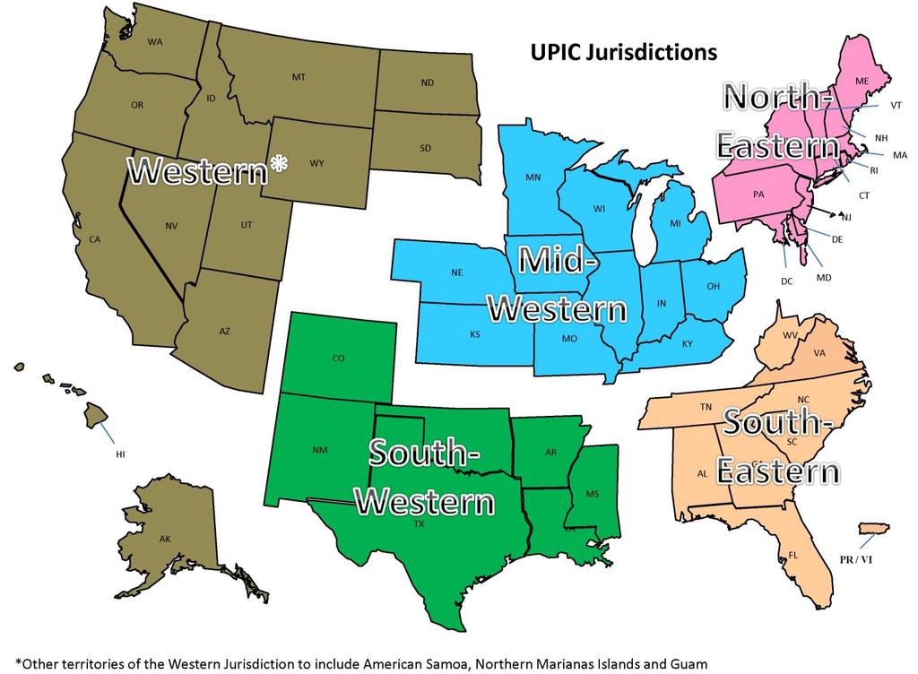 Unified Program Integrity Contractor (UPIC) Map August 2017