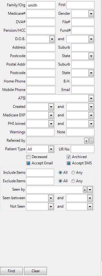 Retrieving an archived patient 1. Select either: Patient icon from the Quick Link Toolbar. The Patients box from the Main Screen.