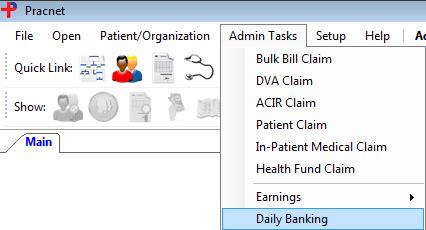 Daily Banking The Daily Banking generates a report based on all the payments that have been received by the practice.