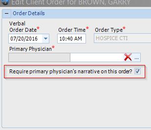 7. Since this order was received verbally by the nurse, you will need to indicate that it was read back to the Physician / Agent of Physician. This is in the top right corner of the orrder window.
