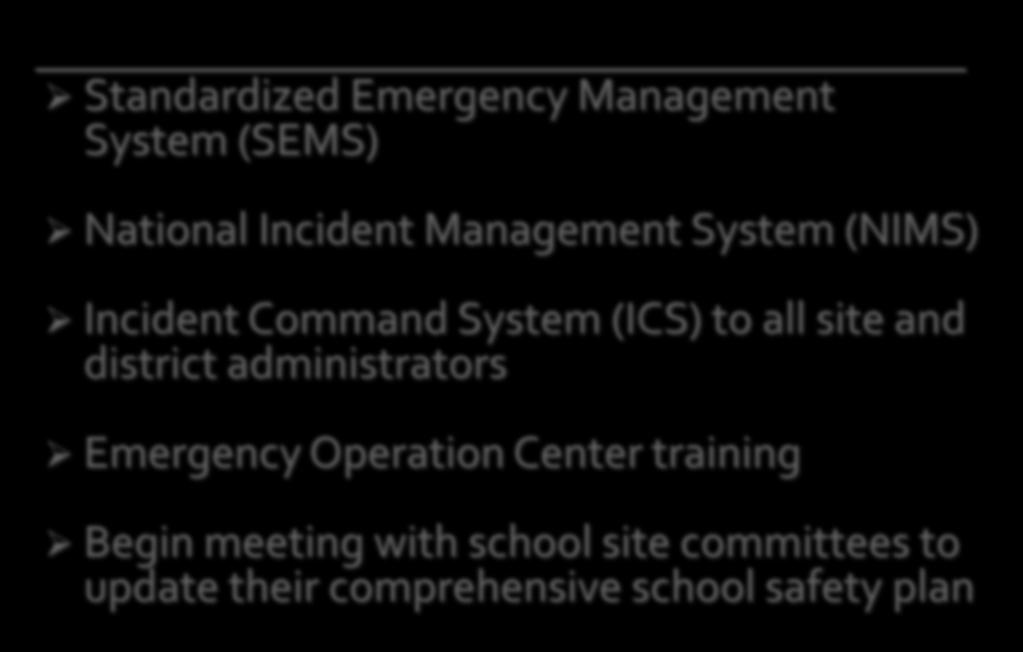 Standardized Emergency Management System (SEMS) National Incident