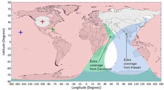 Ocean requires an overflight of Russia. The ICBM has a notional range of 8,000 nautical miles.