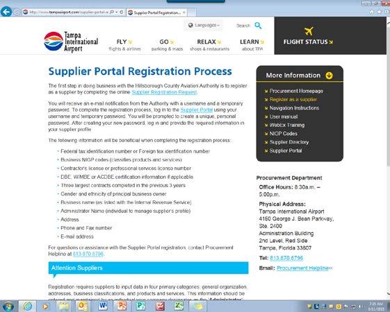 Supplier Registration Suppliers MUST be registered with