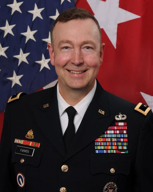 MAJOR GENERAL STEPHEN E. FARMEN Commanding General United States Army Security Assistance Command Major General Stephen E. Farmen took command of the U.S. Army Security Assistance Command on June 2, 2016.