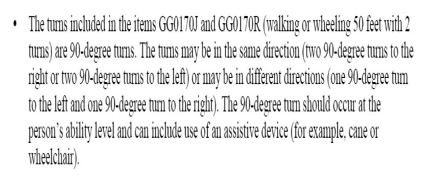 Section GG 19 Section GG Coding Walking or Wheeling with 2 Turns clarification-