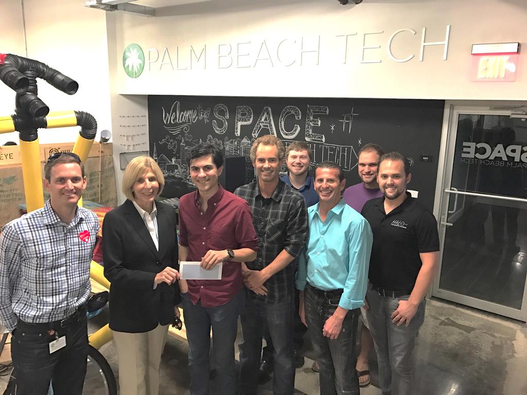 The Mayor of West Palm Beach Jeri Muoio dropped off a grant check to us personally! So, what is Palm Beach Tech?