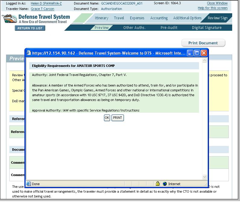 Figure 11-28: Sample Eligibility Screen DTS Release 1.7.1.15, Document Processing Manual, Version 1.