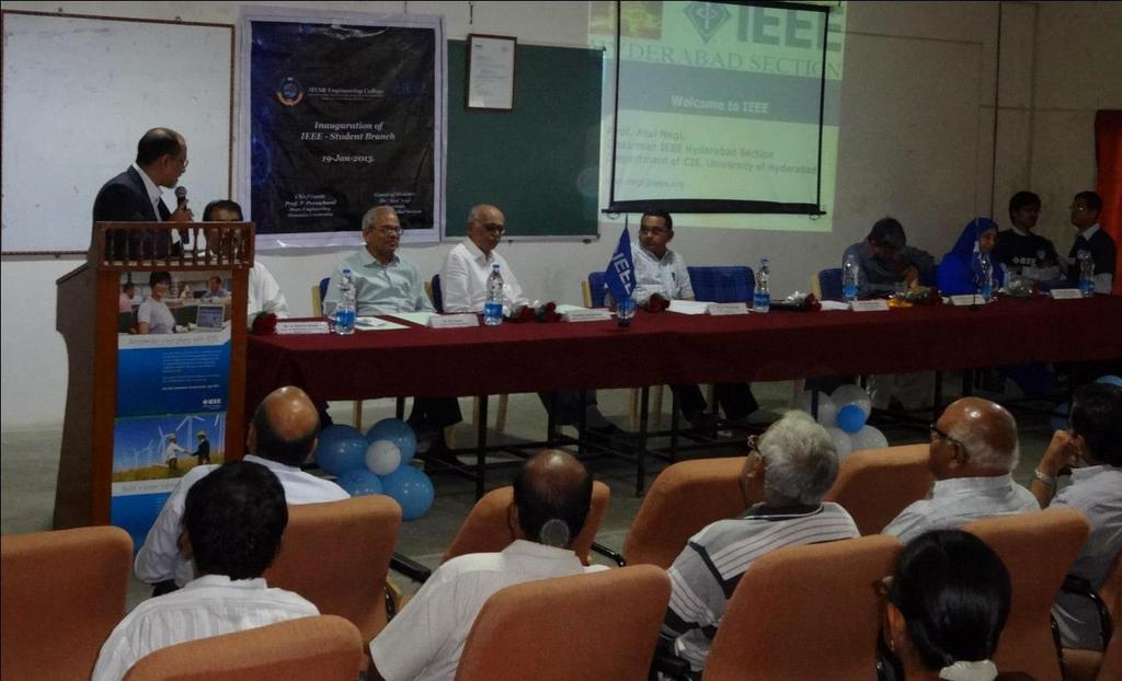 Dr. Atul Negi, Chairman IEEE Hyderabad Section then explained to the students as well as the faculty members how