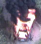 The Aircrew notified Agents but the vehicle was totally engulfed by the time they arrived.