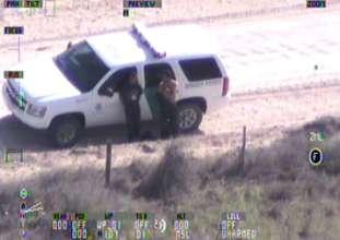 The Aircrew flew over the area and located two suspects north of a USBP Agent and