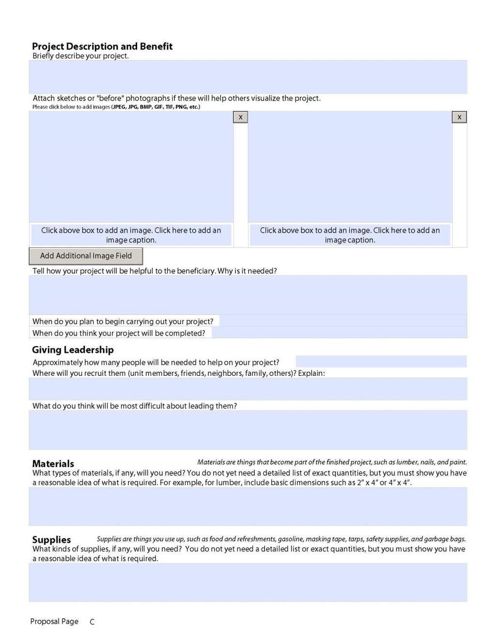 Proposal Page C Description & Benefit Pictures