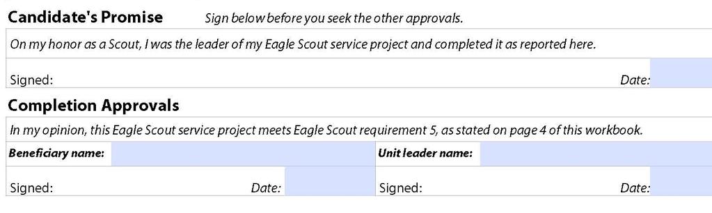 Project Report Page C Scout Sign below before you