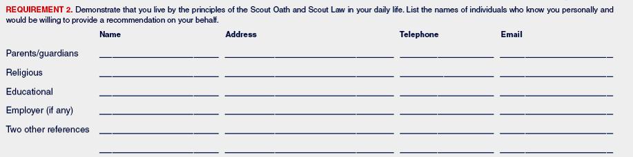 ESRA Requirement 2 Requirement: Demonstrate that you live by the principles of the Scout Oath and Law in your daily life.