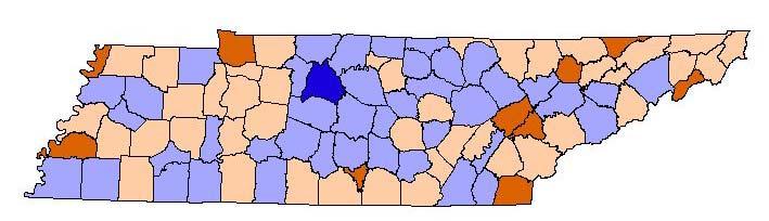 Tennessee s Entrepreneurial Counties: 4 Source: Bureau of Economic Analysis Regional Economic Information System Proprietors Income as Percent