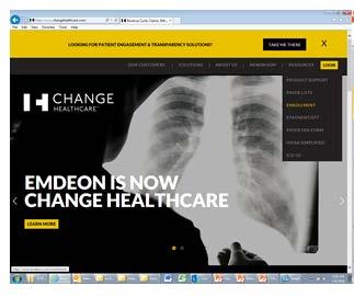 Additional EDI Change Healthcare (formerly Emdeon) Electronic funds transfer (EFT): Go to www.emdeon.com/epayment. Call 1-866-506-2830.