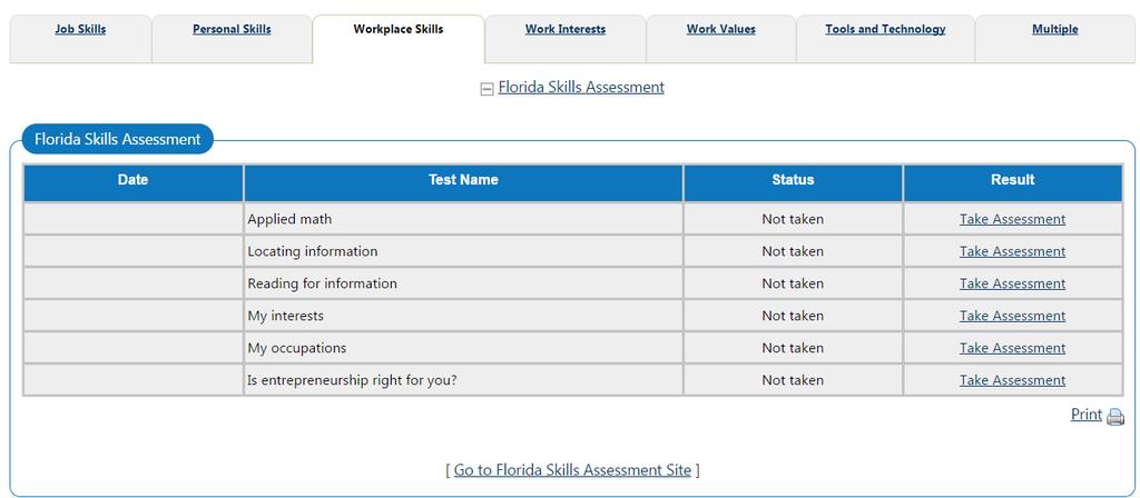 Florida Skills Assessment (WIN) Individual Access: It