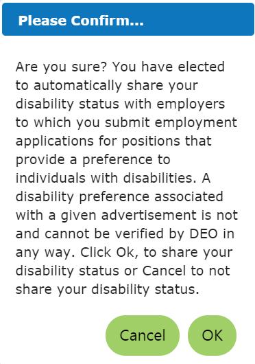 automatically share your disability