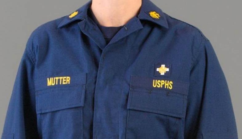 Operational Dress Uniform (ODU) Name tape over right pocket USPHS over left pocket Skill Badge(s) over USPHS tape - may wear up to 2 badges
