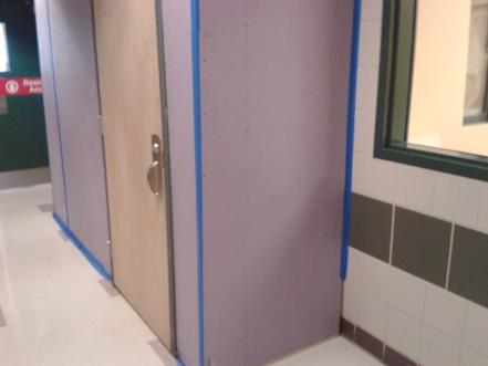 Construction Safety Temporary walls with same safety features such as anti-ligature handles.