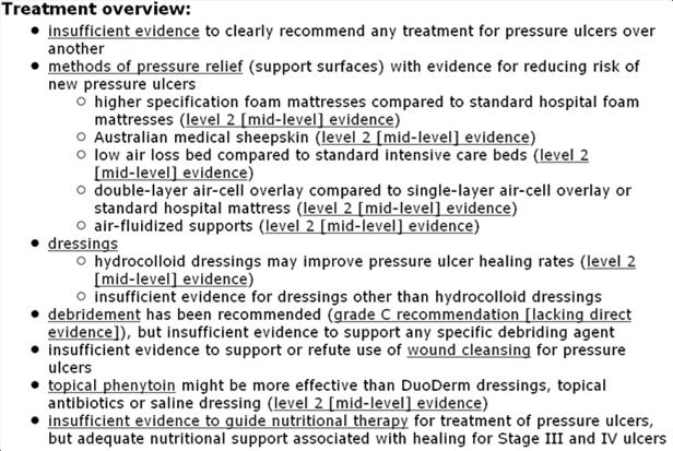 DynaMed: Treatment Overview level of