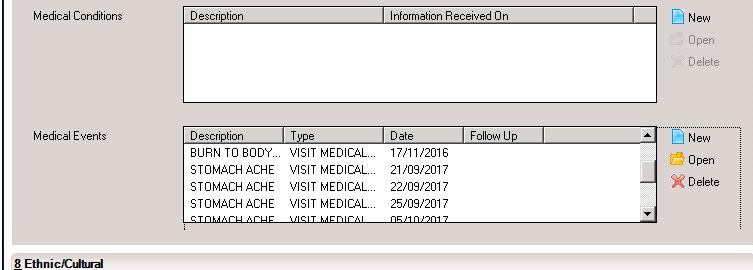 ANNEX F all visits to medical are recorded on