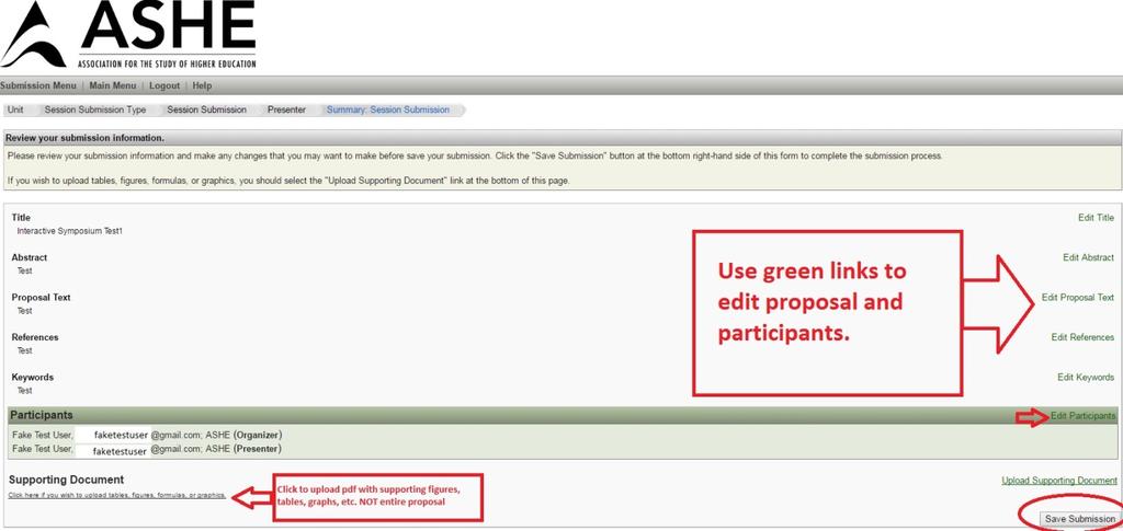 STEP 7: Review your submission and make any edits using the green links to the right side of the screen.