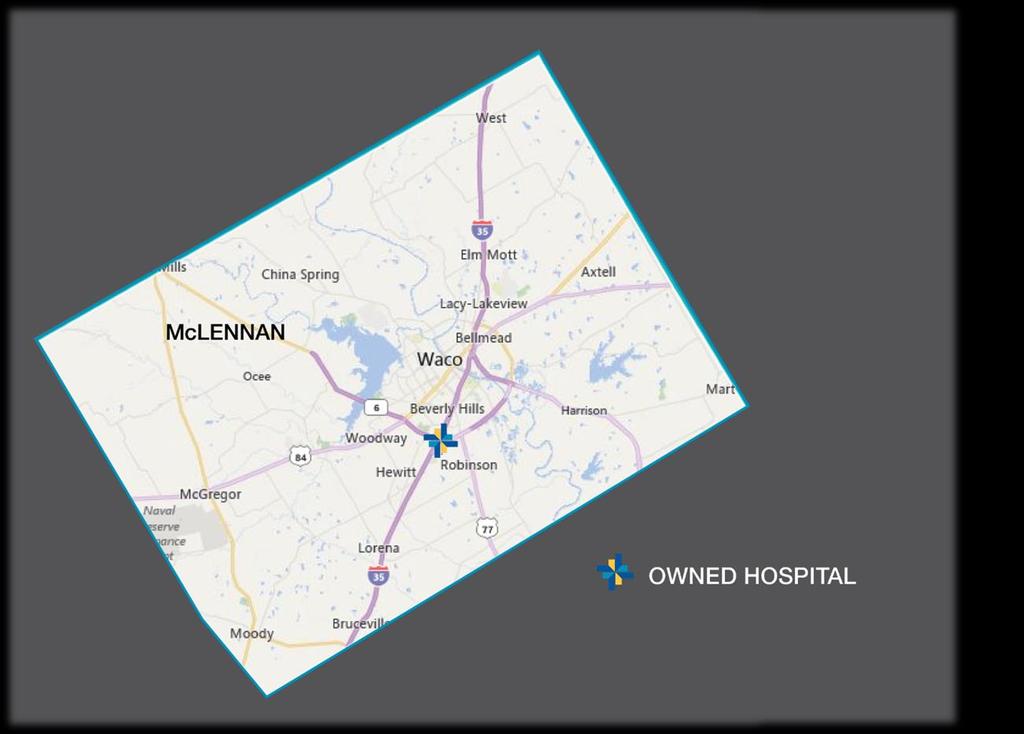 10 BSWH Community Health Needs Assessment Community Served Definition For the 2016 assessment, Baylor Scott & White Medical Center - Hillcrest has defined its community to be the geographical area of