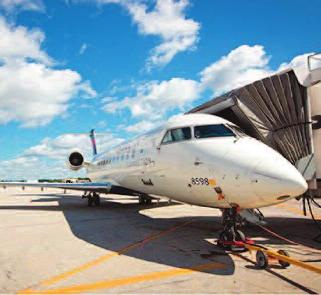 SBN s three airlines (Allegiant, Delta and United) provide non-stop flights to 10 cities: Atlanta, Chicago, Detroit, Las Vegas, Phoenix-Mesa, Minneapolis, Orlando/Sanford, Tampa Bay/St.