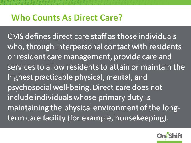 Who Counts As Direct Care?