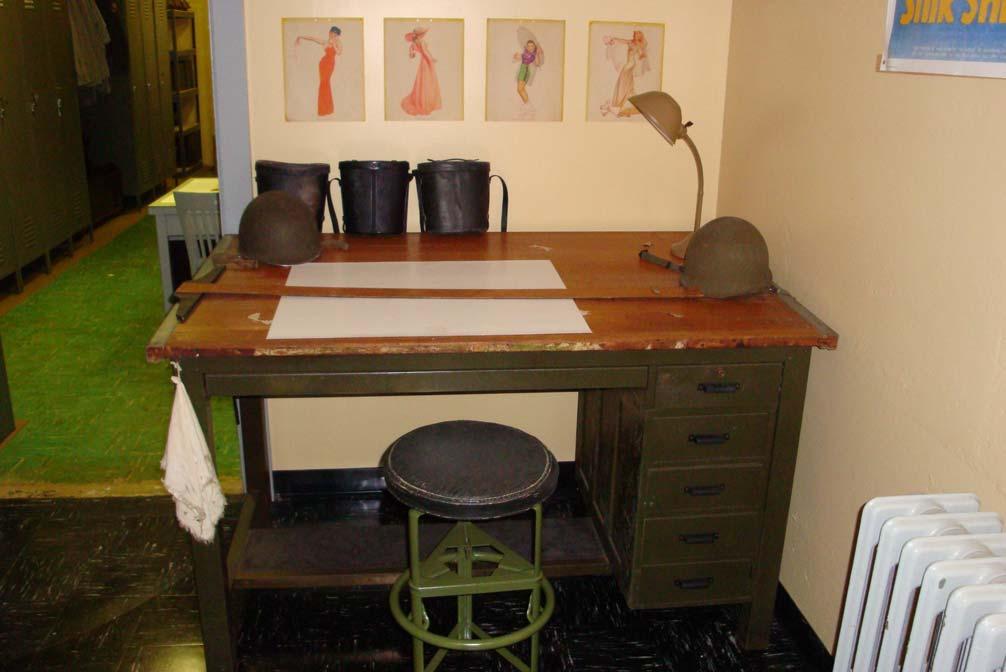 Another excellent display was this drafting table with T-Square, binoculars and