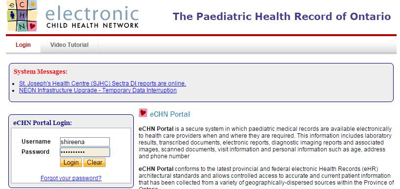 echn.ca. Note: The echn Portal is only available to authorized users.