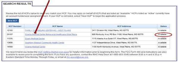 Accessing My Portal New Account Holders: Select your HCP from the list. Select your HCP from a list of Available HCPs associated with the zip code entered.