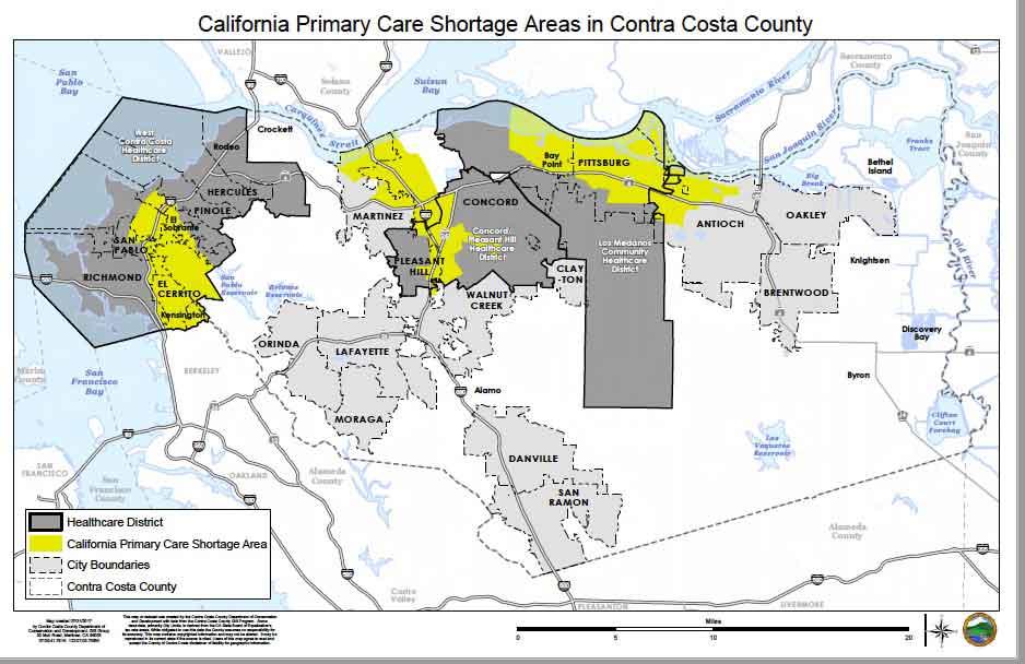 Figure B-2 Primary Care Shortage Areas in Contra Costa County Appx