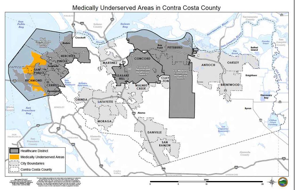 Figure B-1 Medically Underserved Areas in Contra Costa County Appx